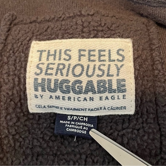 American Eagle Seriously Huggable Oversized Tunic Sweater Size S Gray Lagenlook - Picture 10 of 15